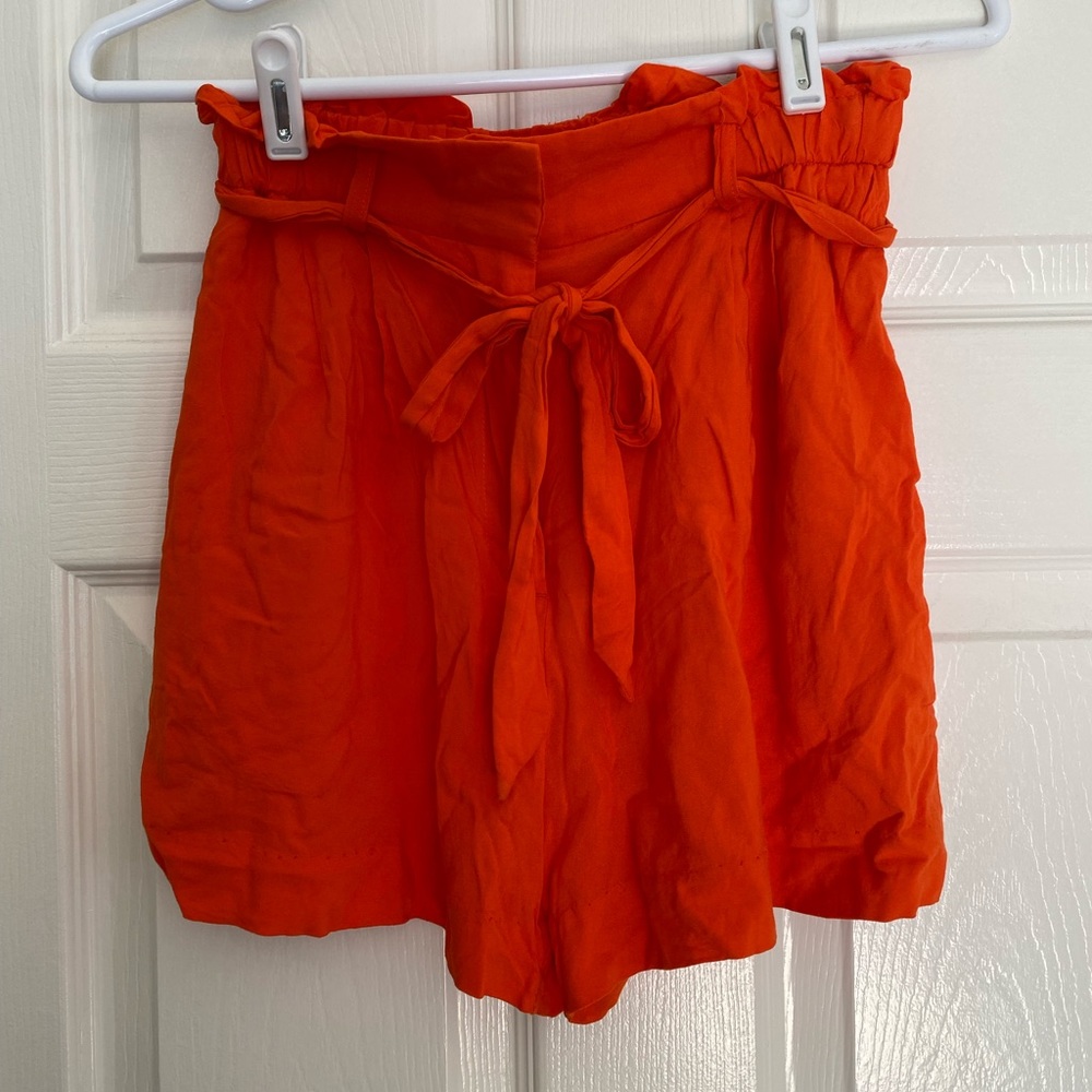Orange - Paperbag shorts